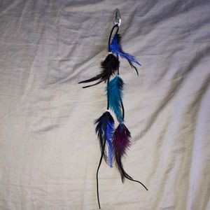 Barrette hair feathers